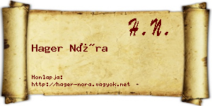 Hager Nóra névjegykártya